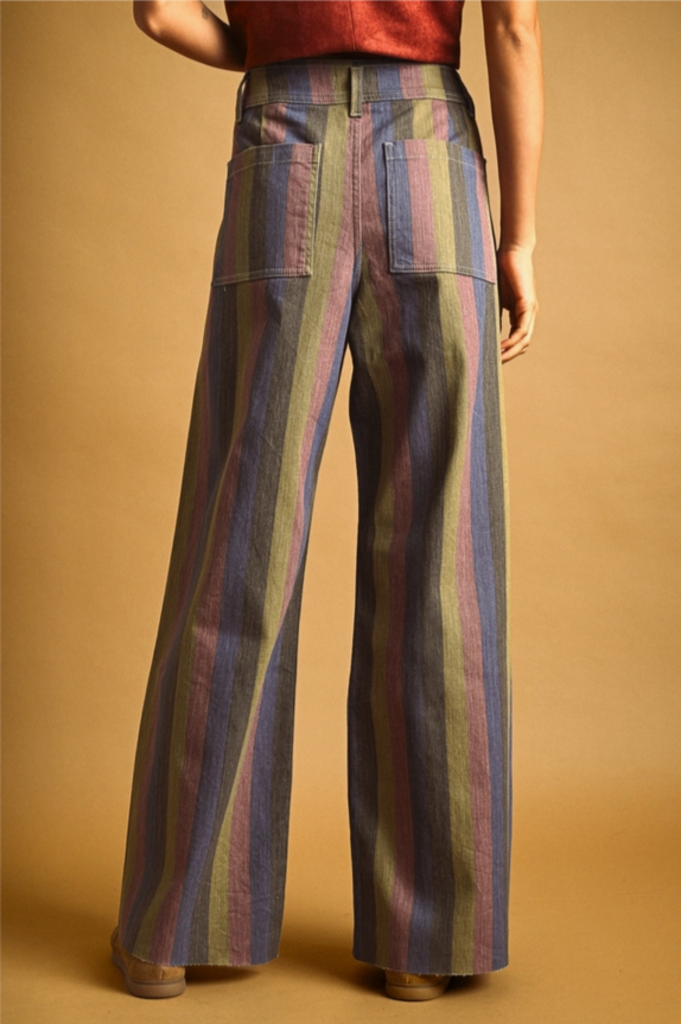 Miou Muse Multi Color Panel Wide-Leg Pants
