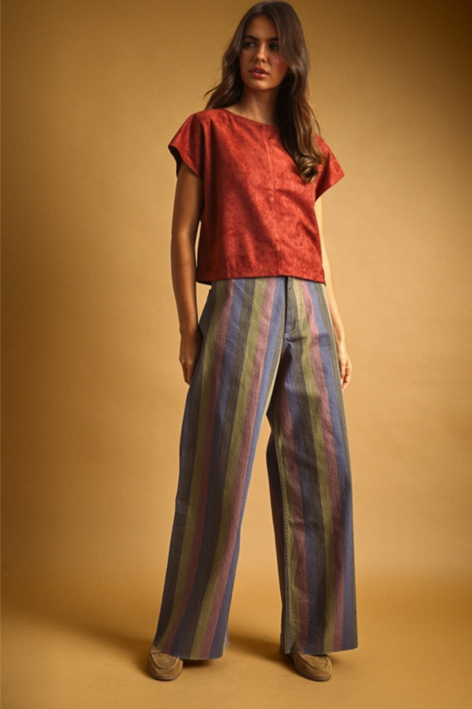 Miou Muse Multi Color Panel Wide-Leg Pants
