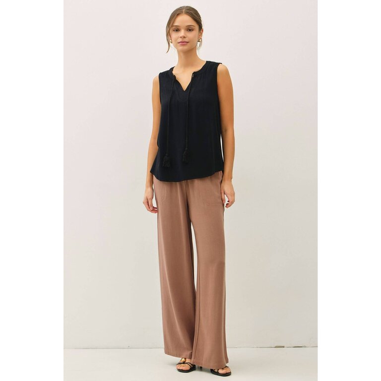 Be Cool Linen Blend Two-Tie Swing Top