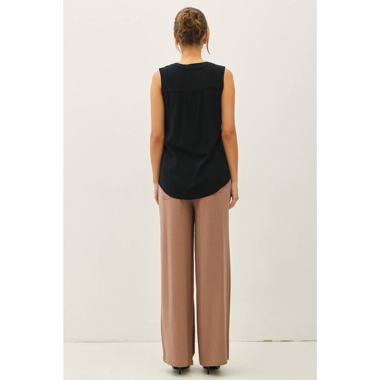Be Cool Linen Blend Two-Tie Swing Top