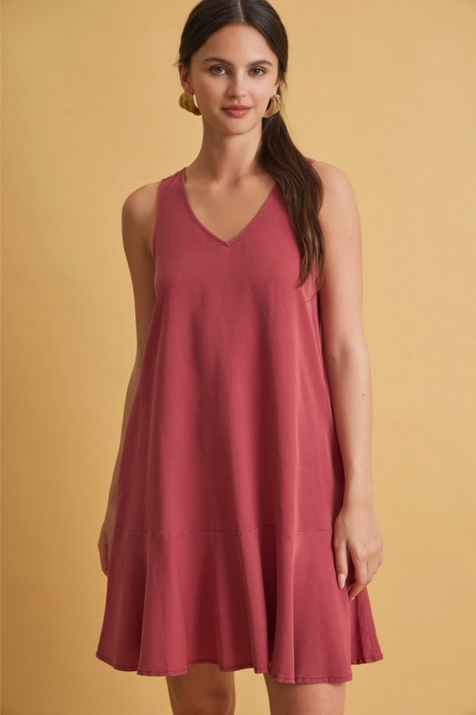 Be Cool Ruffle Hem Tencel Mini Dress