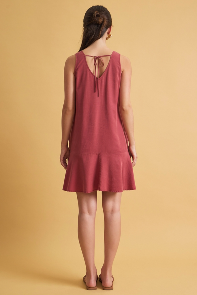Be Cool Ruffle Hem Tencel Mini Dress