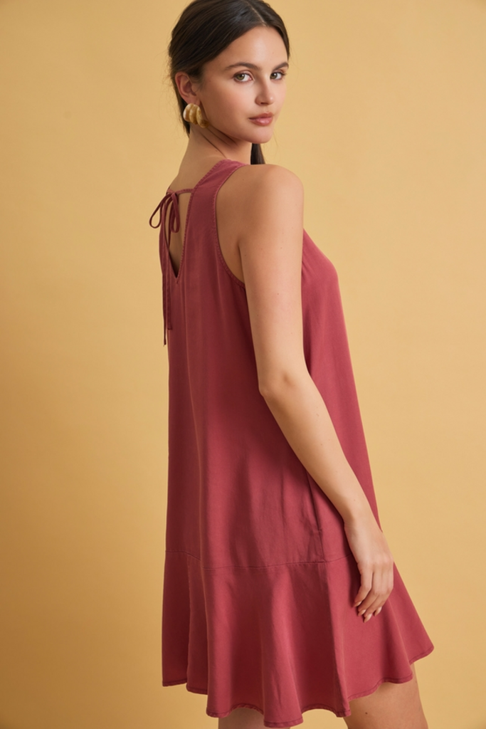 Be Cool Ruffle Hem Tencel Mini Dress