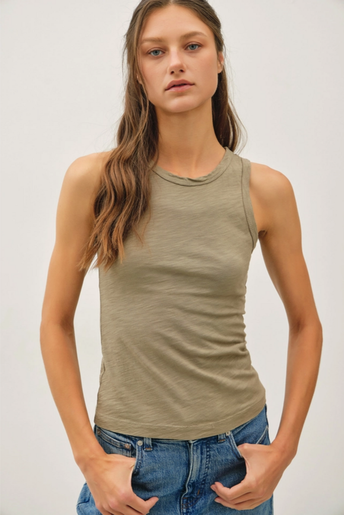Be Cool Garment Dyed Cotton Slub Tank Top