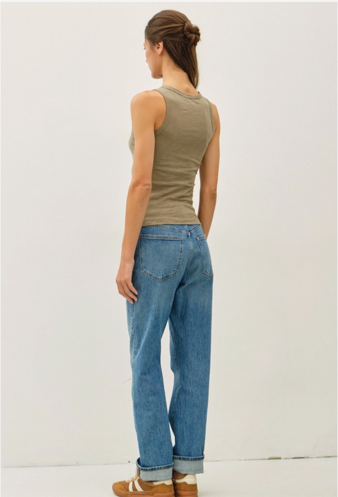Be Cool Garment Dyed Cotton Slub Tank Top