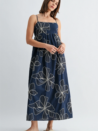 Fun2Fun Flower Embroidered Sleeveless Dress