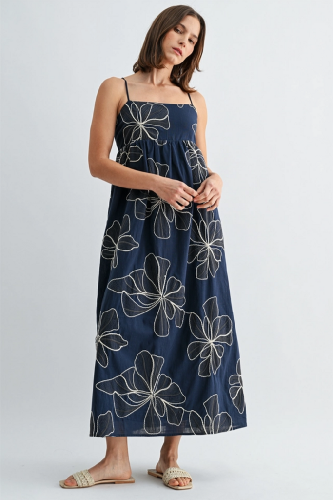 Fun2Fun Flower Embroidered Sleeveless Dress