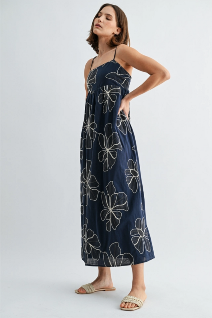 Fun2Fun Flower Embroidered Sleeveless Dress