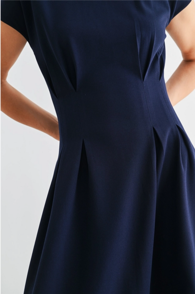 Fun2Fun Pin Tuck Detail Knit Midi Dress