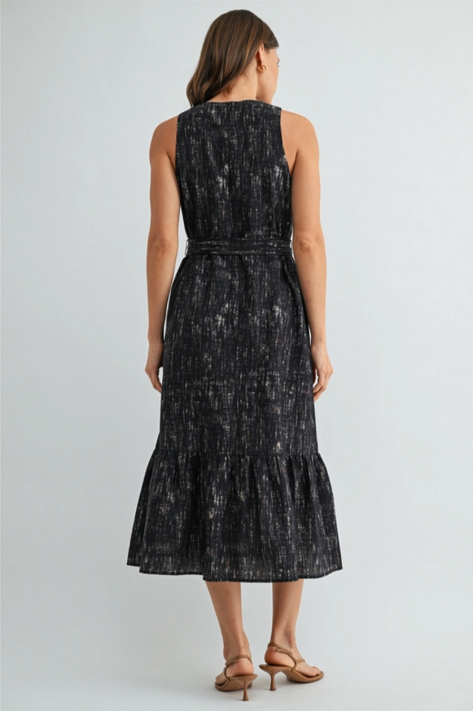 Fun2Fun Sleeveless Belt Tie Midi Dress