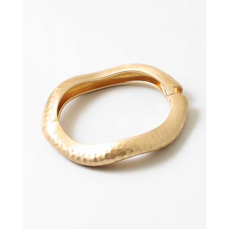 Blue Suede Jewels Organic Hammered Gold Hinge Bangle Bracelet