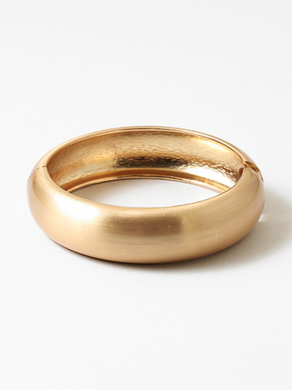 Blue Suede Jewels Classic Brushed Gold Hinge Bangle Bracelet
