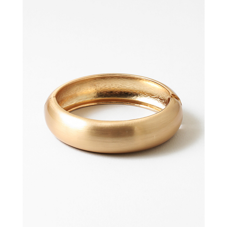 Blue Suede Jewels Classic Brushed Gold Hinge Bangle Bracelet