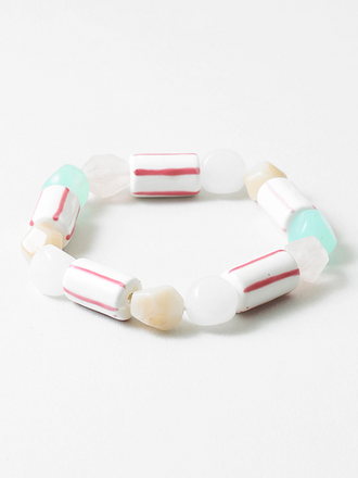 Blue Suede Jewels Pastel Mixed Bead Stretch Bracelet