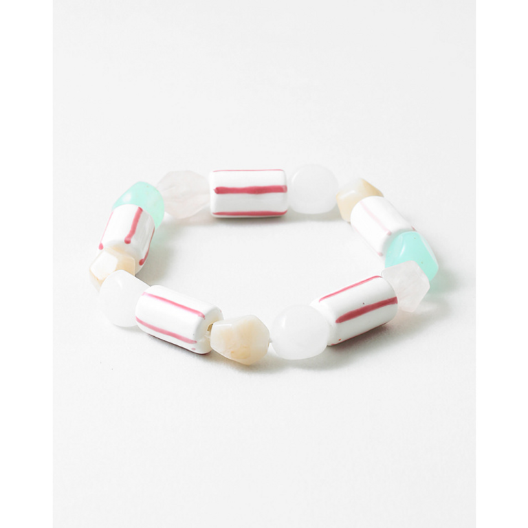Blue Suede Jewels Pastel Mixed Bead Stretch Bracelet