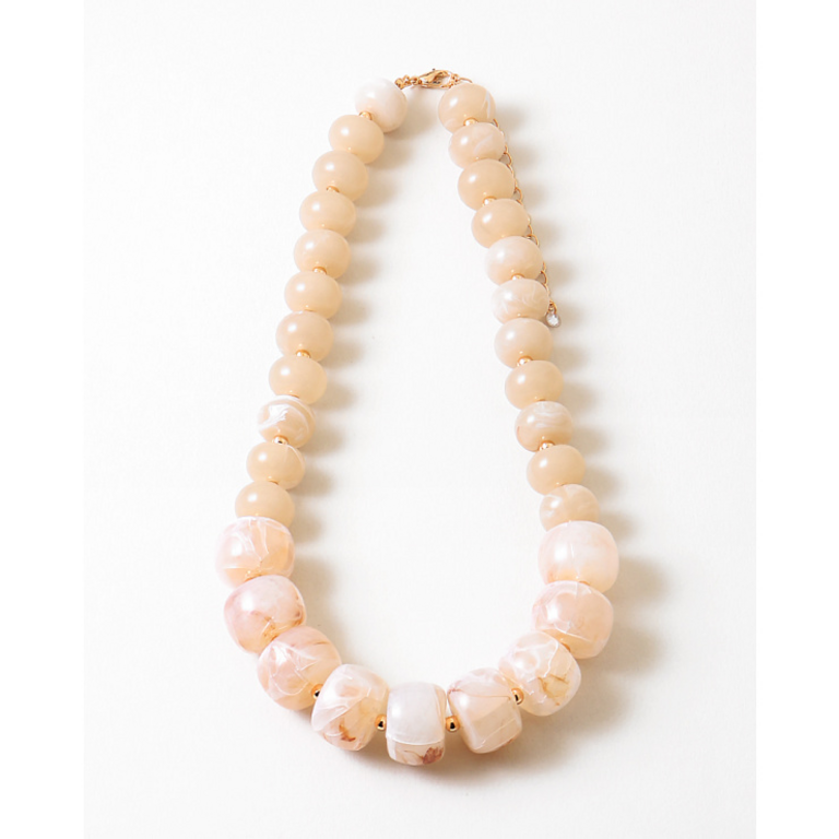 Blue Suede Jewels Blush Statement Beaded Necklace