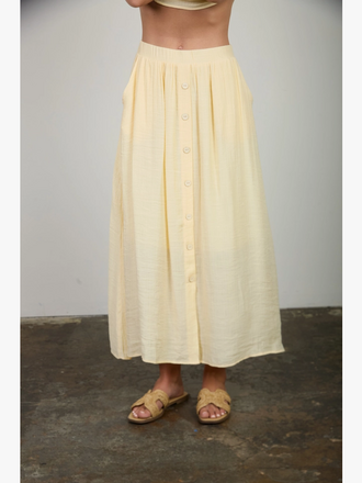 Blu Pepper Textured Button Detail Skirt