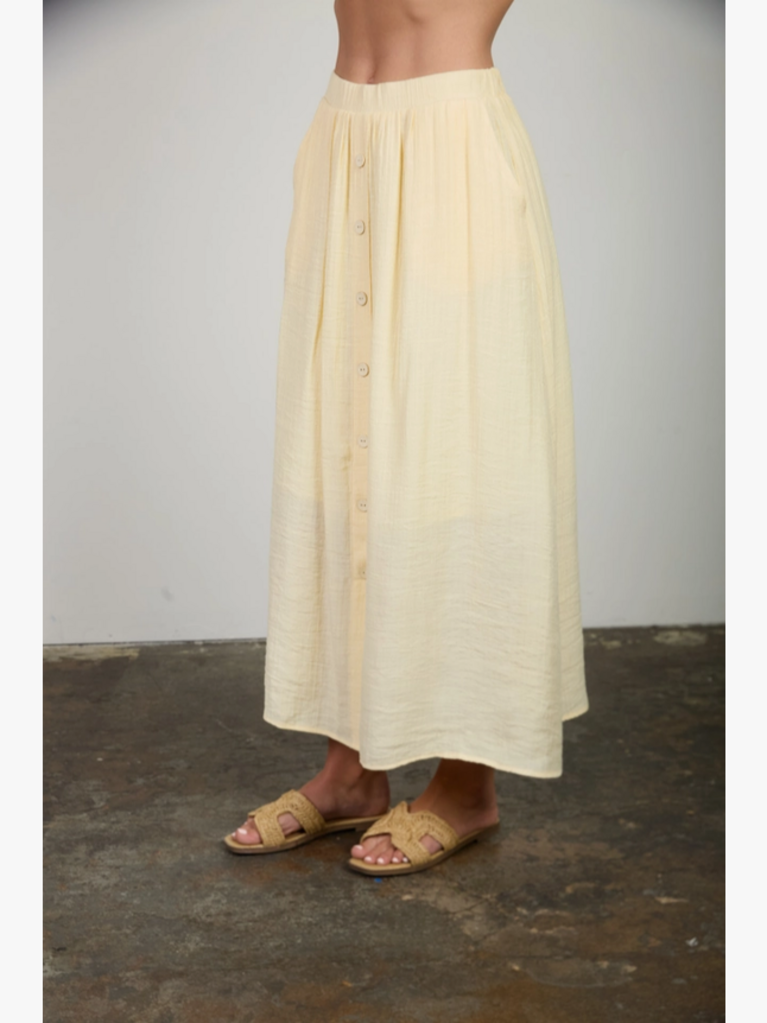 Blu Pepper Textured Button Detail Skirt