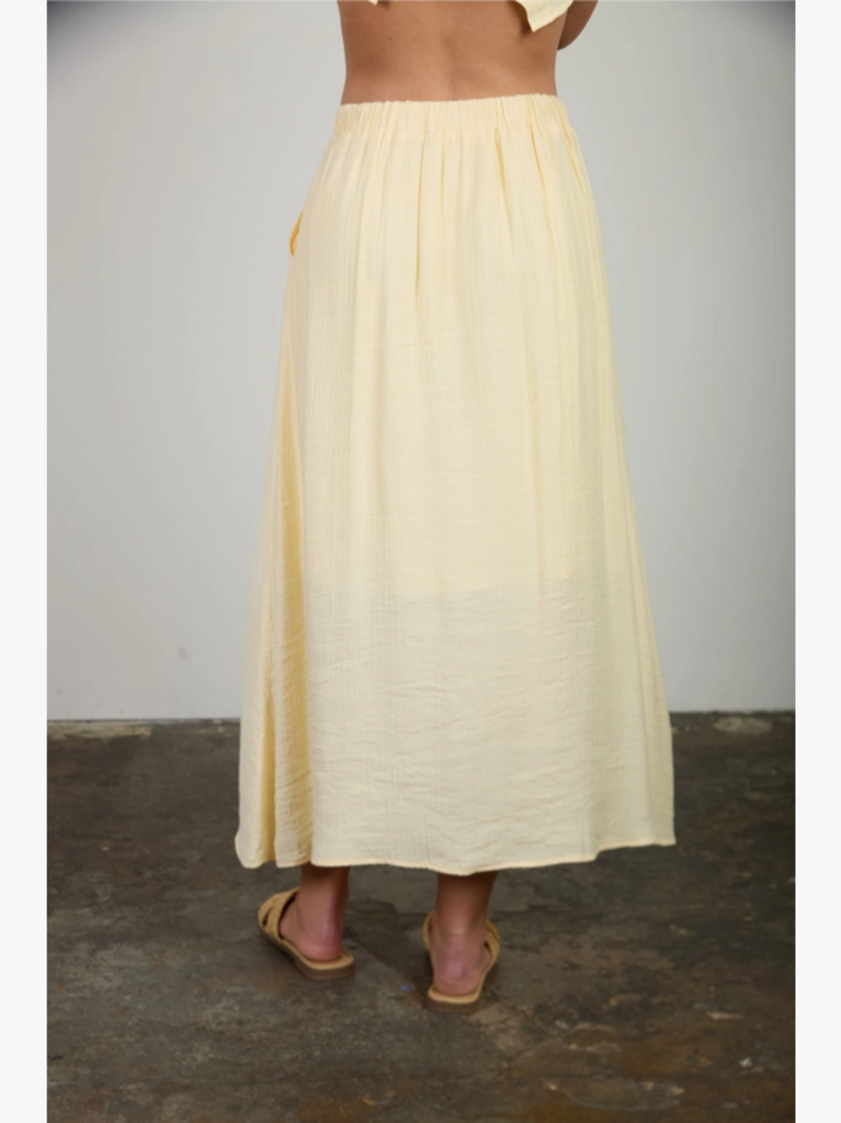 Blu Pepper Textured Button Detail Skirt