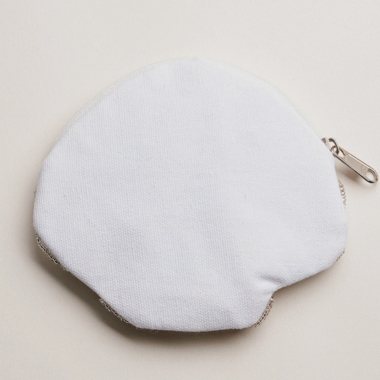 Blue Suede Jewels Beaded Seashell Coin Purse