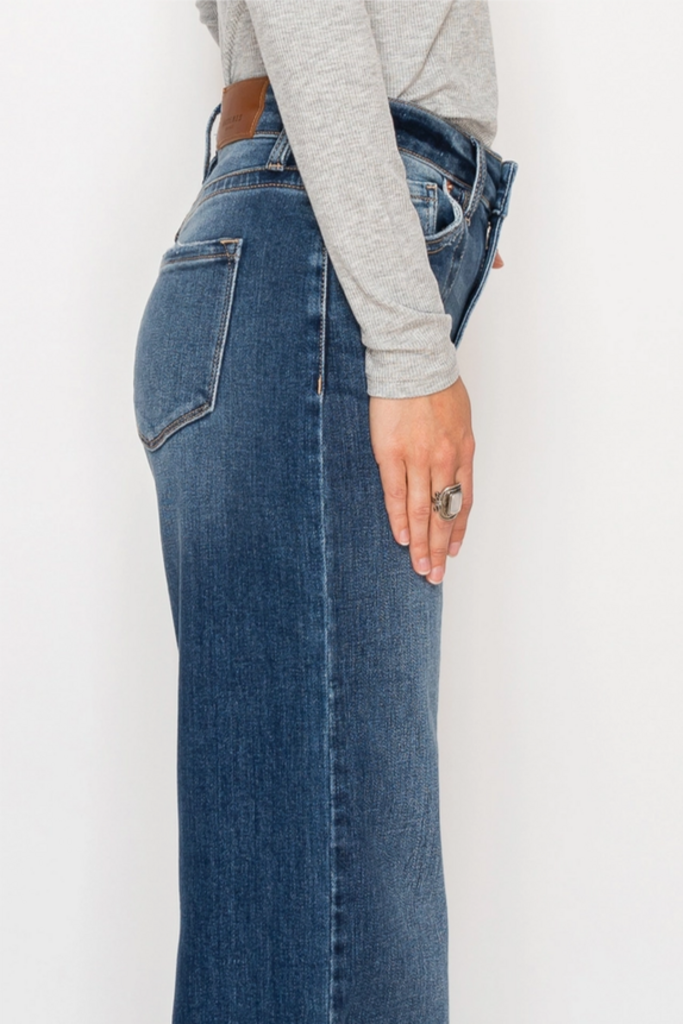 Artemis Vintage Eco High Rise Relaxed Flare Jeans with Seam Detail