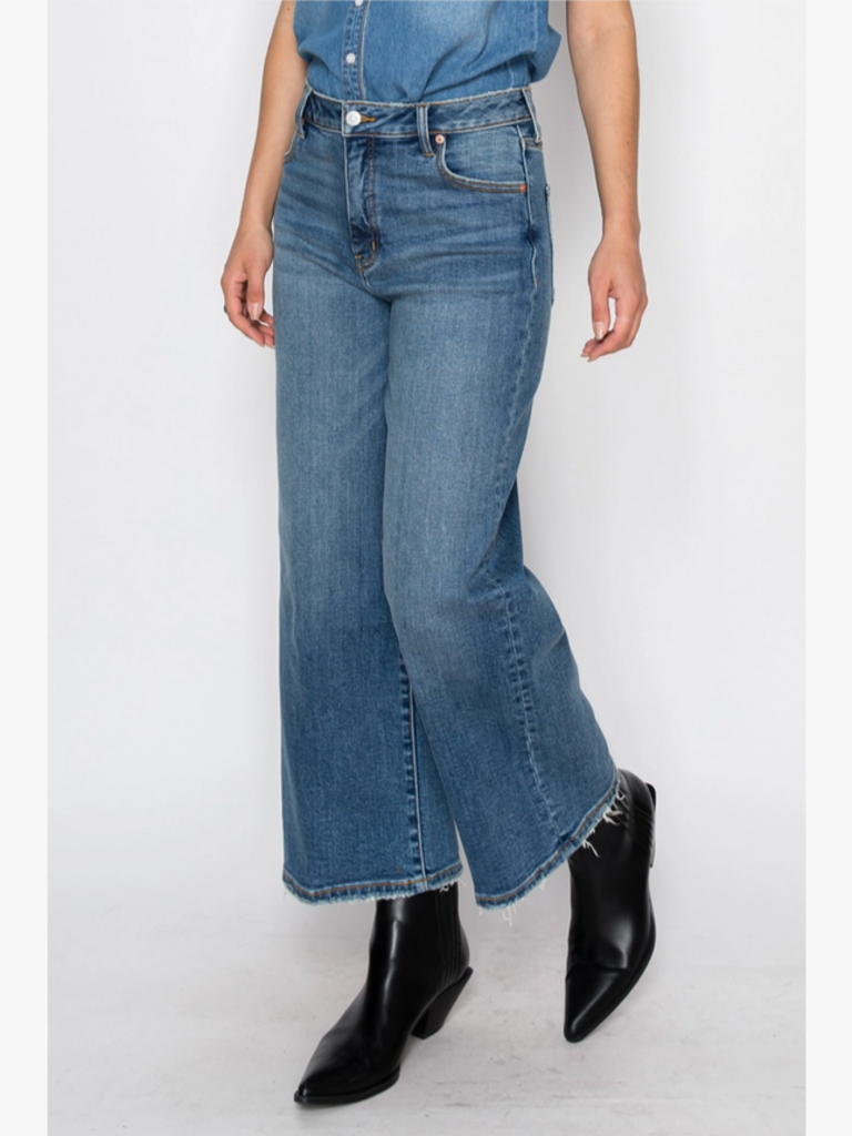 Artemis Vintage Ultra High Rise Crop Wide Leg Jeans