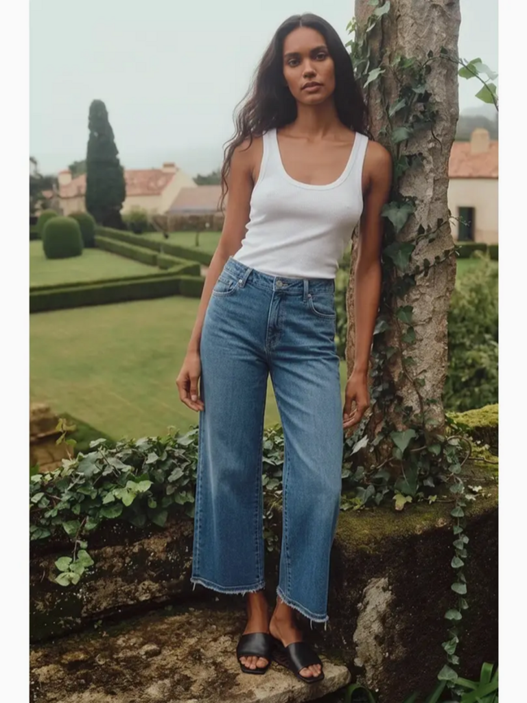 Artemis Vintage Ultra High Rise Crop Wide Leg Jeans