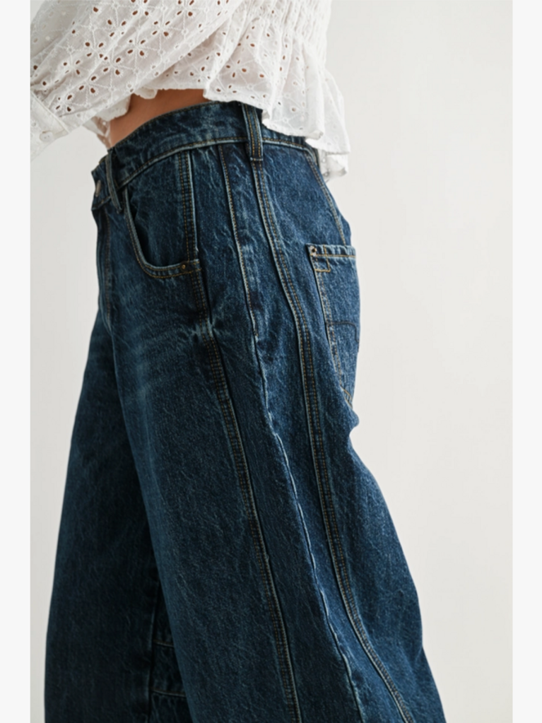 Camellia Wide-Leg Dark Wash Denim Jeans
