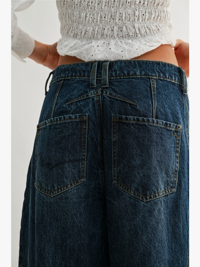 Camellia Wide-Leg Dark Wash Denim Jeans