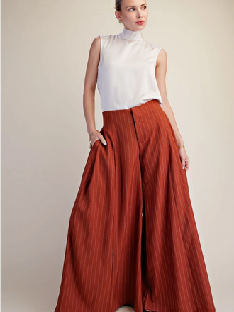 Glam A-Line Palazzo Wide Leg Stripe Pants