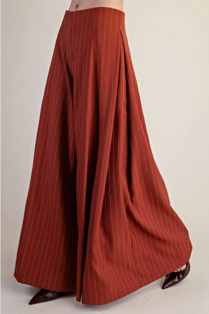Glam A-Line Palazzo Wide Leg Stripe Pants