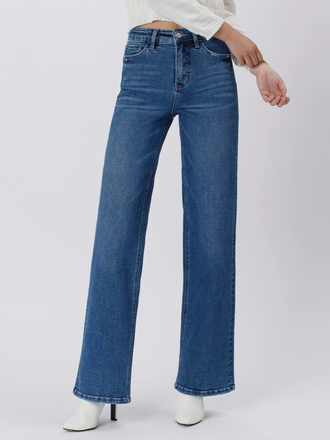 Lovervet by Flying Monkey Tummy Control 90's Super High Rise Wide Leg Jeans in Nicest