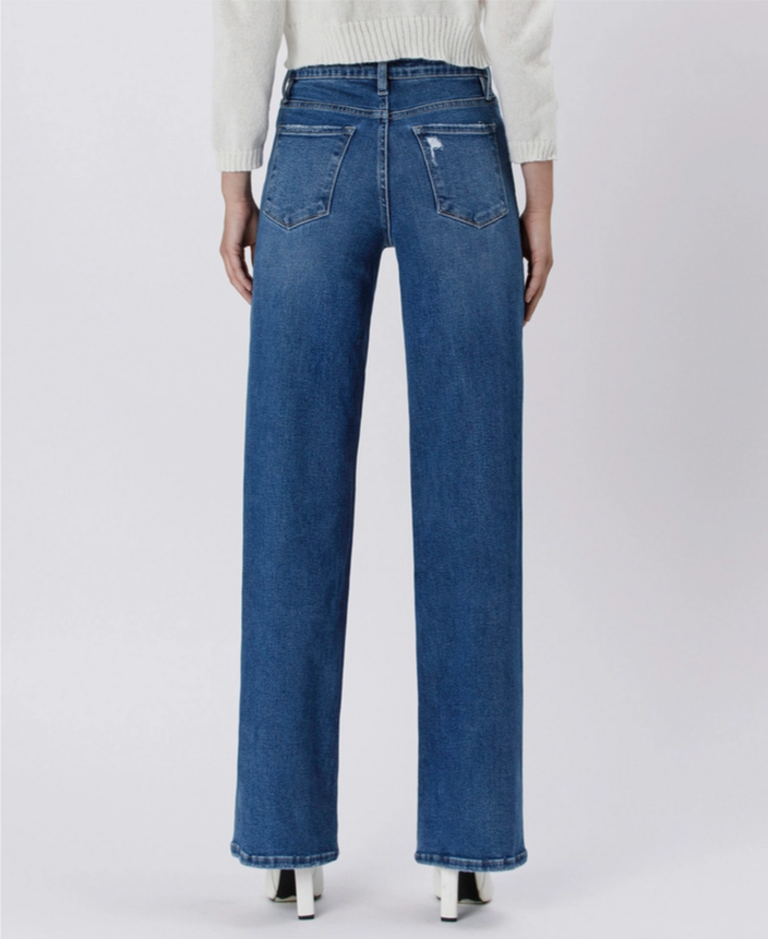 Lovervet by Flying Monkey Tummy Control 90's Super High Rise Wide Leg Jeans in Nicest