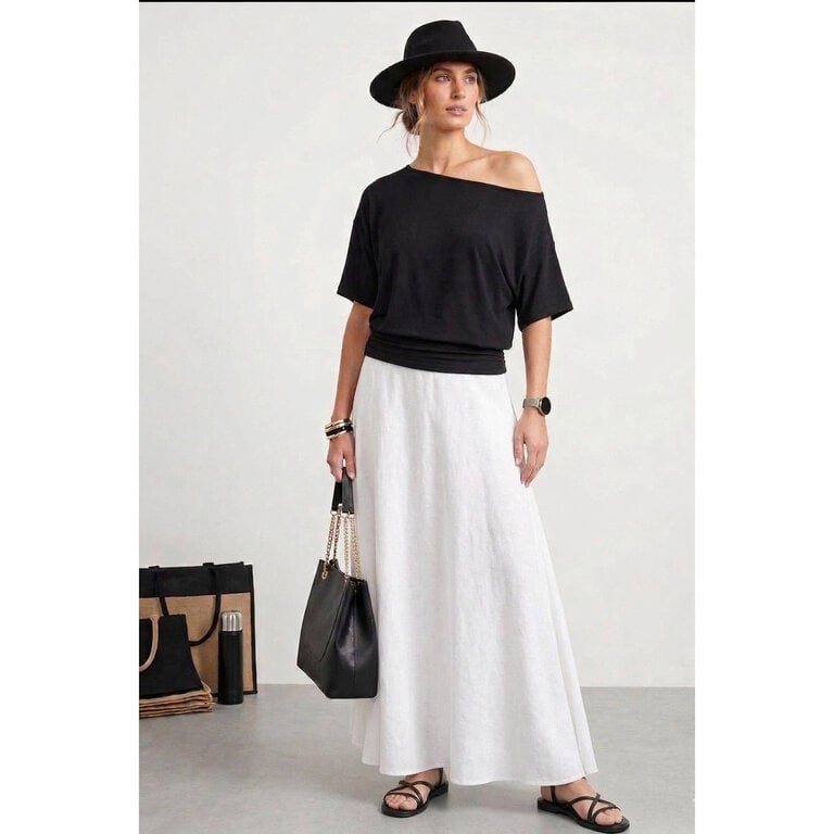 Timing One-Shoulder Ruched Waist Knit Top