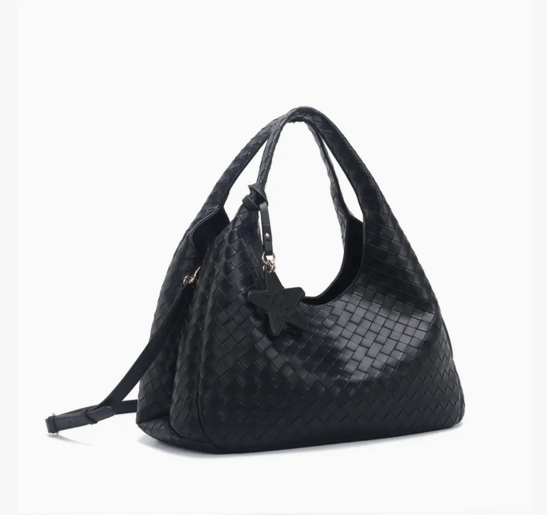 Isabelle Embossed Woven Satchel