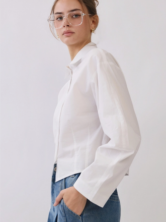 Oddi Cropped Button-Front Shirt
