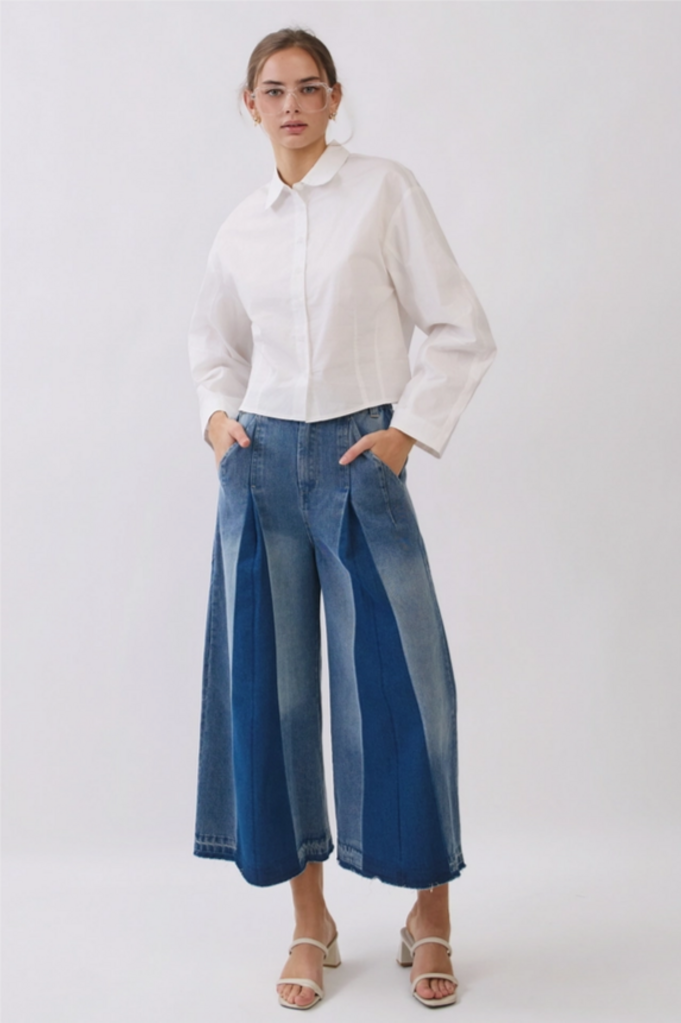 Oddi Cropped Button-Front Shirt