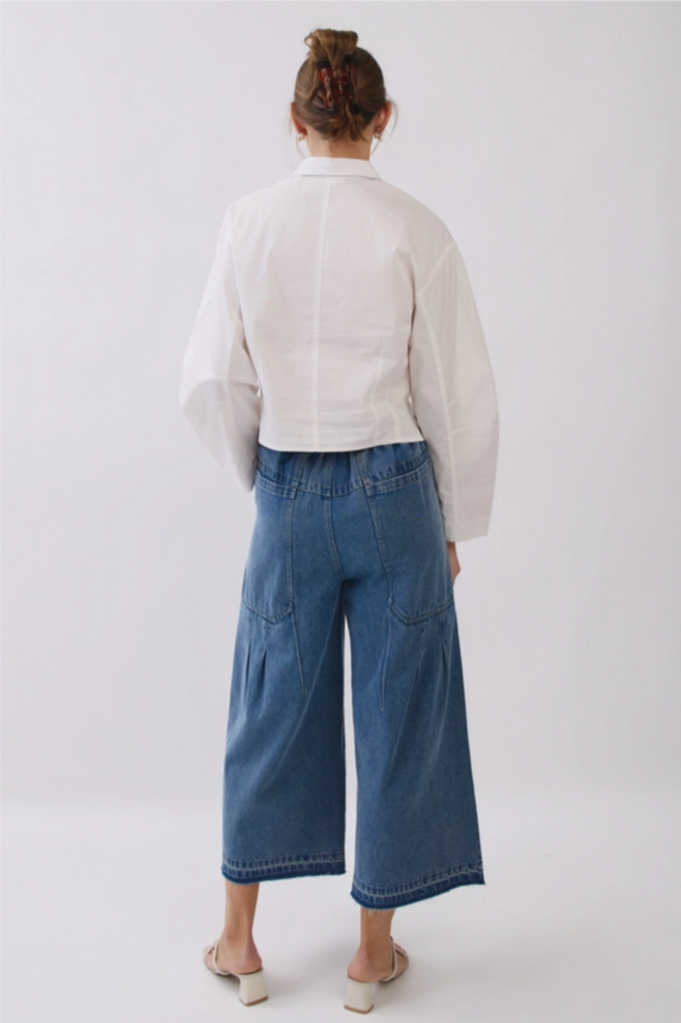Oddi Cropped Button-Front Shirt