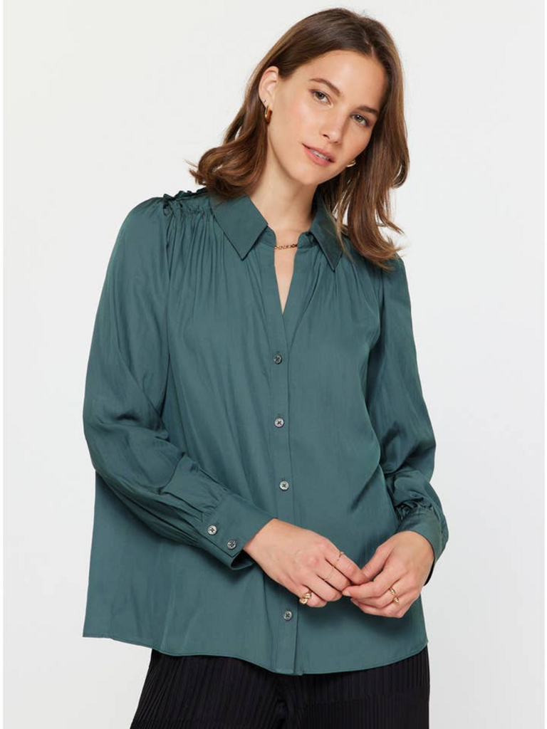 Current Air Shoulder Ruffled Button-Down Shirts