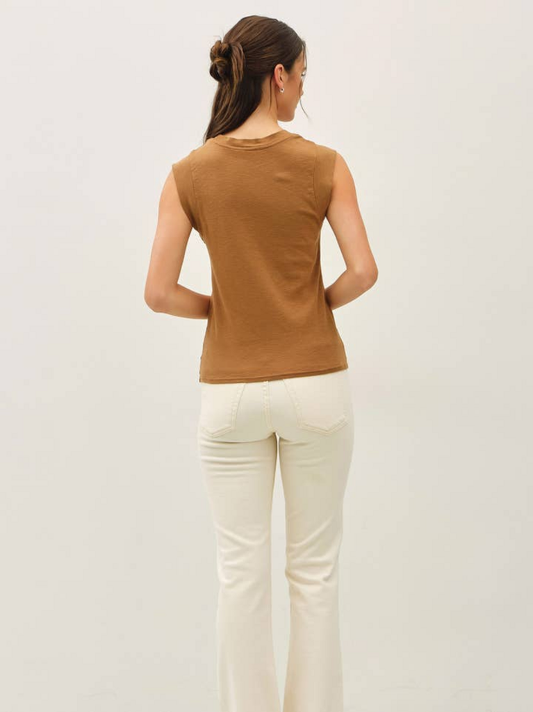 Be Cool Solid Cotton Cap Sleeve Tank Top