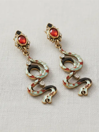 Blue Suede Jewels Colorful Twisted Snake Post Earrings