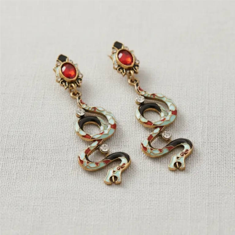 Blue Suede Jewels Colorful Twisted Snake Post Earrings