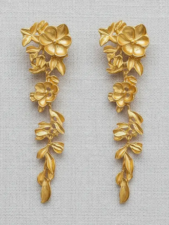 Blue Suede Jewels Exquisite Floral Tassel Earring
