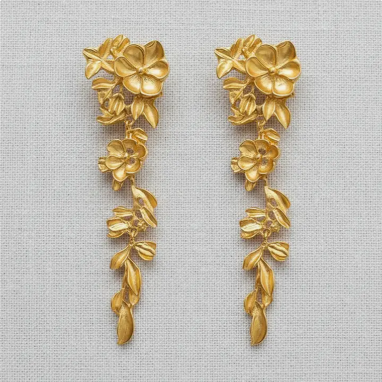 Blue Suede Jewels Exquisite Floral Tassel Earring