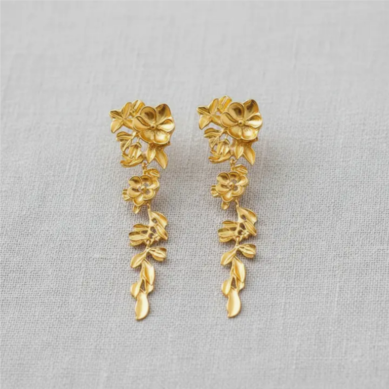 Blue Suede Jewels Exquisite Floral Tassel Earring