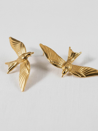 Blue Suede Jewels Vintage-Inspired Bird Earrings