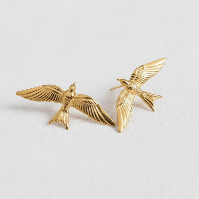 Blue Suede Jewels Vintage-Inspired Bird Earrings