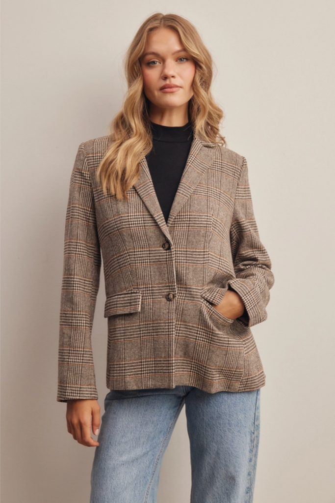 Forte Plaid Tailored Blazer