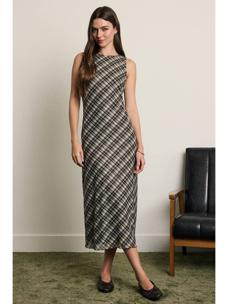 Raisonnel Plaid Mesh Maxi Dress