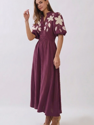 Oddi Floral Embroidered Midi Dress